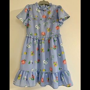 Janie and Jack Size 6 Blue Flowers Dress
